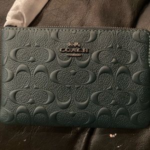 Coach Dark Green Wristlet